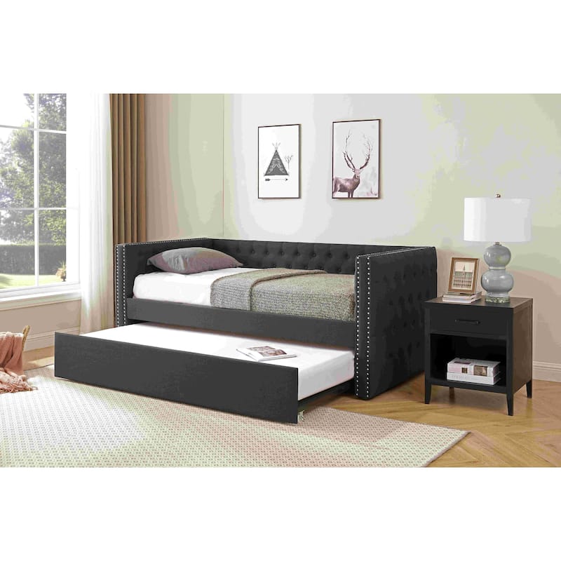 Upholstered Daybed with Trundle