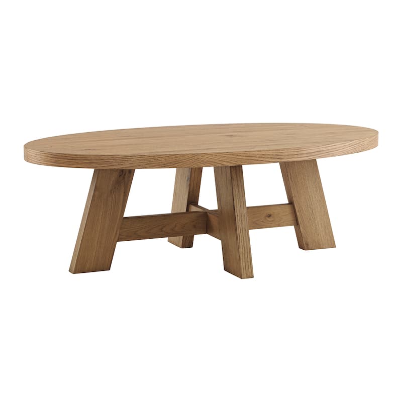 BoHo Modern Natural Wood Oval Coffee Table