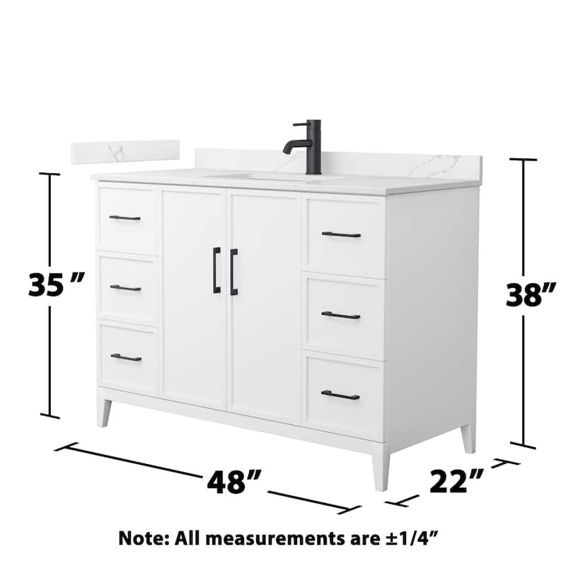 Elan 48-inch Single Vanity, Single Hole Quartz Top
