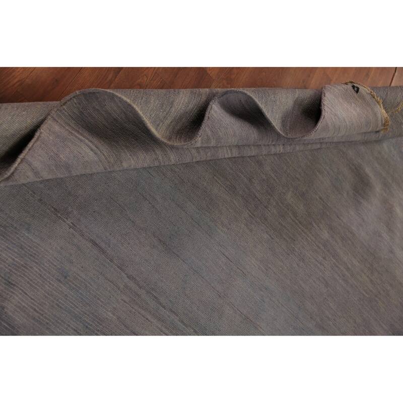 Modern Gray Gabbeh Oriental Area Rug Hand-Knotted Wool Carpet - 7'0" x 9'7"