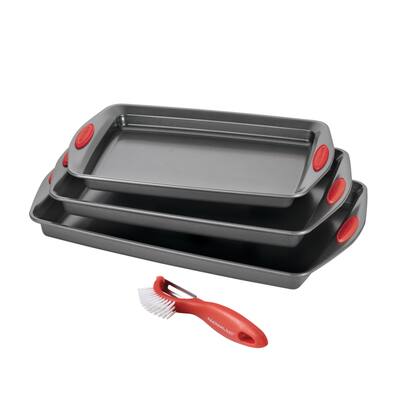 Rachael Ray Bakeware Nonstick Baking Sheet & Veg-a-Peel Set, 4-Piece