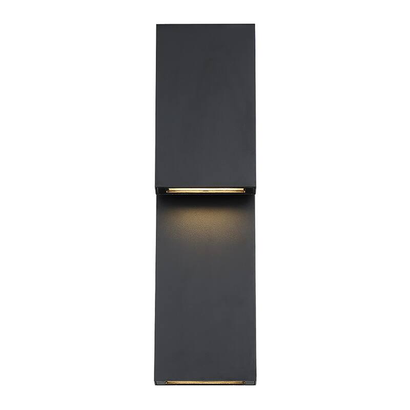 Double Down 18in LED Indoor or Outdoor Wall Light 3000K in Black - 18-inch
