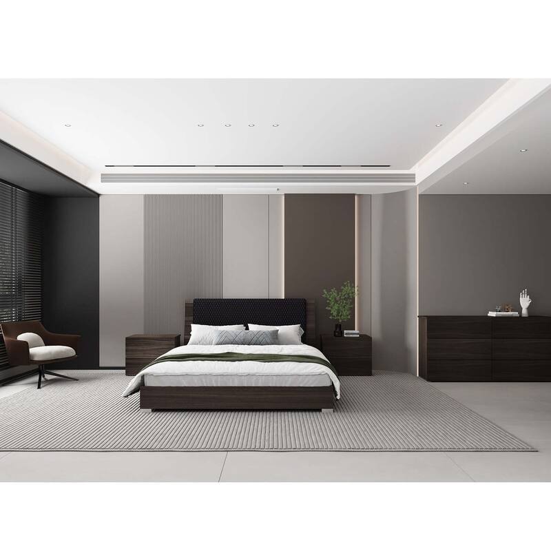 Dark Oak Melamine Dresser with Smooth Glide Drawers, Modern Design, and Durable Construction for Bedroom Storage