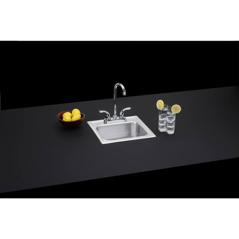 Elkay Dayton 15" Drop In Single Basin Stainless Steel Kitchen Sink - Stainless Steel