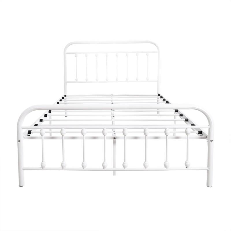 Alazyhome Simple Vintage Metal Platform Bed Frame, Easy-Assembly