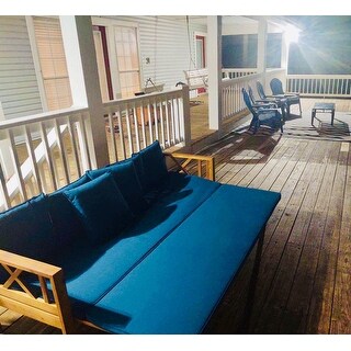 Get Wallpaper Shop Long Beach Outdoor Extendable Acacia Wood Daybed Sofa By For Free