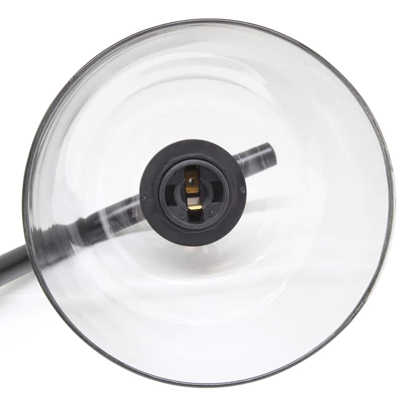 Metal Desk Lamp with Glass Shade Industrial Style Lighting - 8 x 5.50 x 15.75 in. (L x W x H)