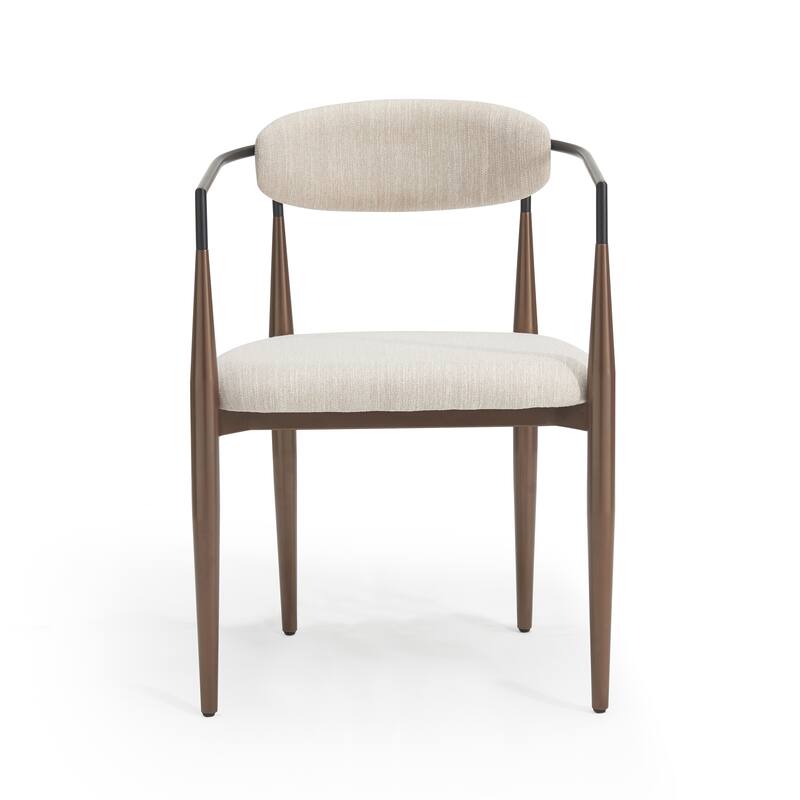 Modern Industrial Elmore Upholstered Dining Chairs (Set of 2) with Iron Frame by Christopher Knight Home
