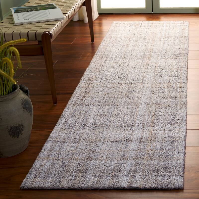 SAFAVIEH Handmade Abstract Sigrin Contemporary Rug - 2'3" x 9' Runner - Light Brown/Ivory