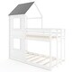 preview thumbnail 4 of 7, Solid Wood Twin Over Twin Bunk Bed with Guardrail and Ladder, Perfect for Kids Bedrooms