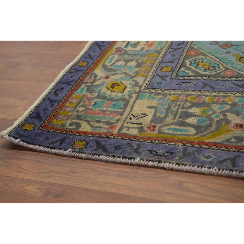 Hand Knotted Oriental 100% Wool Carpet Traditional Floral Green Tabriz Area Rug - 9' 5'' X 6' 4''