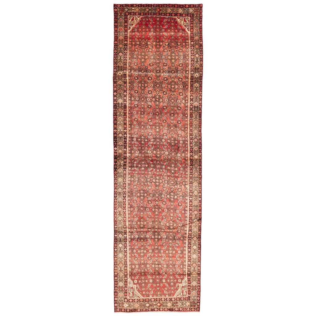 ECARPETGALLERY Hand-knotted Andelz Red Wool Rug - 4'1 x 14'9