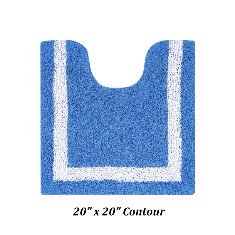 Better Trends Hotel Collection in Race Track 100% Cotton Super Absorbent Reversible Double Sided Machine Washable Bath Mat Rug