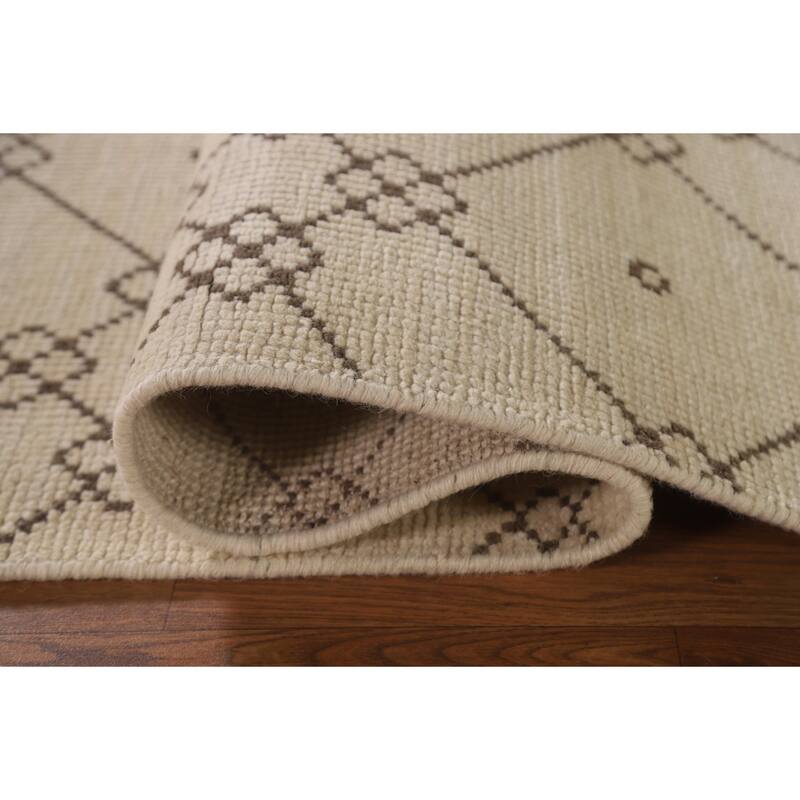 Geometric Moroccan Oriental Area Rug Bedroom Handmade Wool Carpet - 4'9"x 7'10"