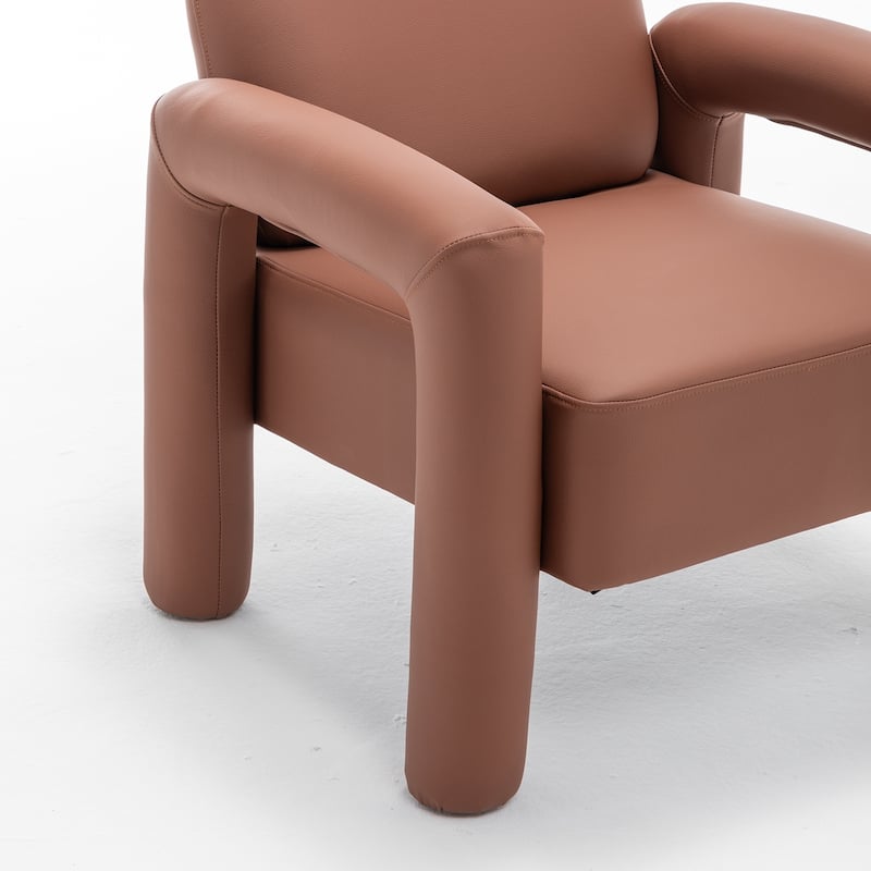 SEYNAR Modern PU Leather Accent Chair with Tubular Multifunctional Legs for Living Room