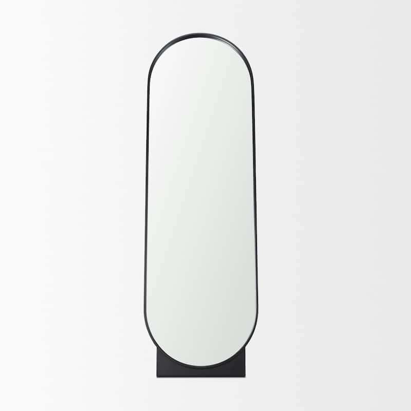 Tillie Oblong Matte Black Metal Standing Floor Mirror - 22.3L x 26.5W x 67.3H