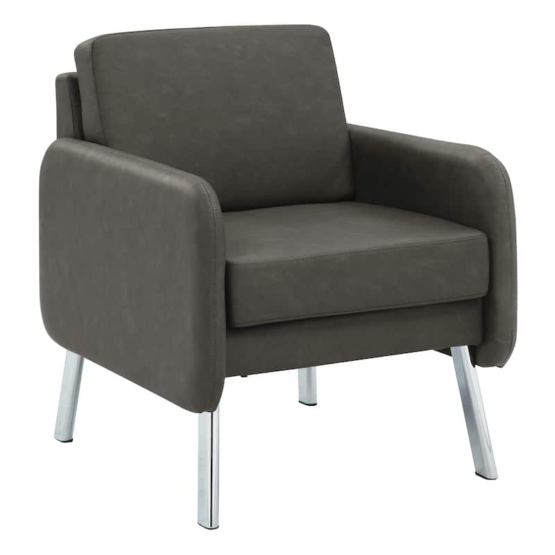 Lounge Chair - Smoke Faux Leather