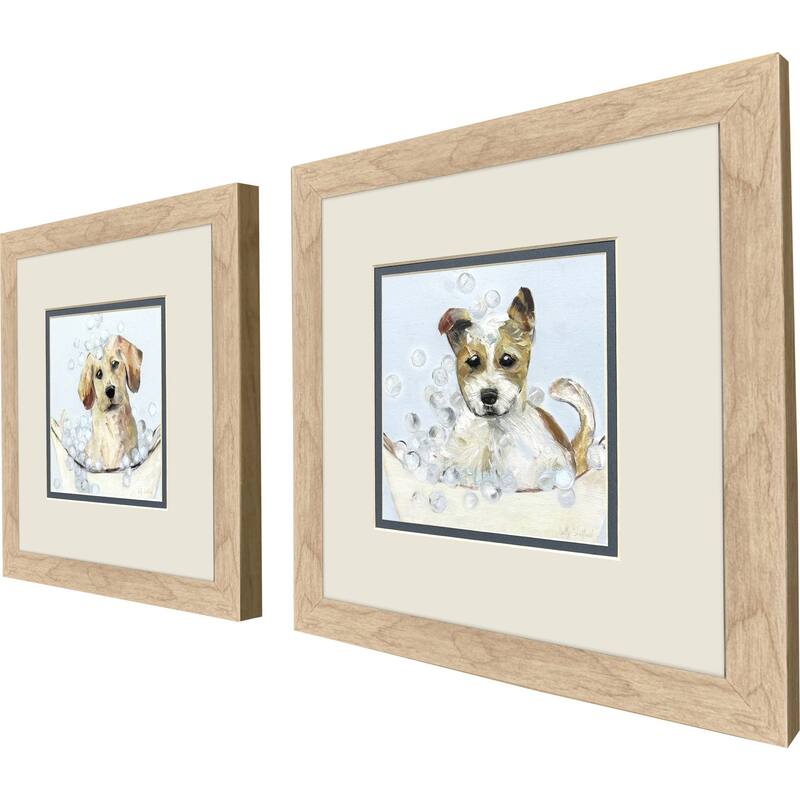 HomeRoots Set Of Two Bath Time Brown Framed Wall Art