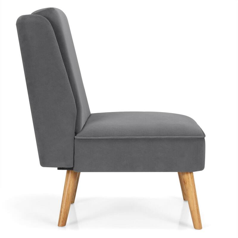 Gymax 2PCS Velvet Accent Chair Single Sofa Chair Leisure Chair with - 19'' x 23.5'' x 16''