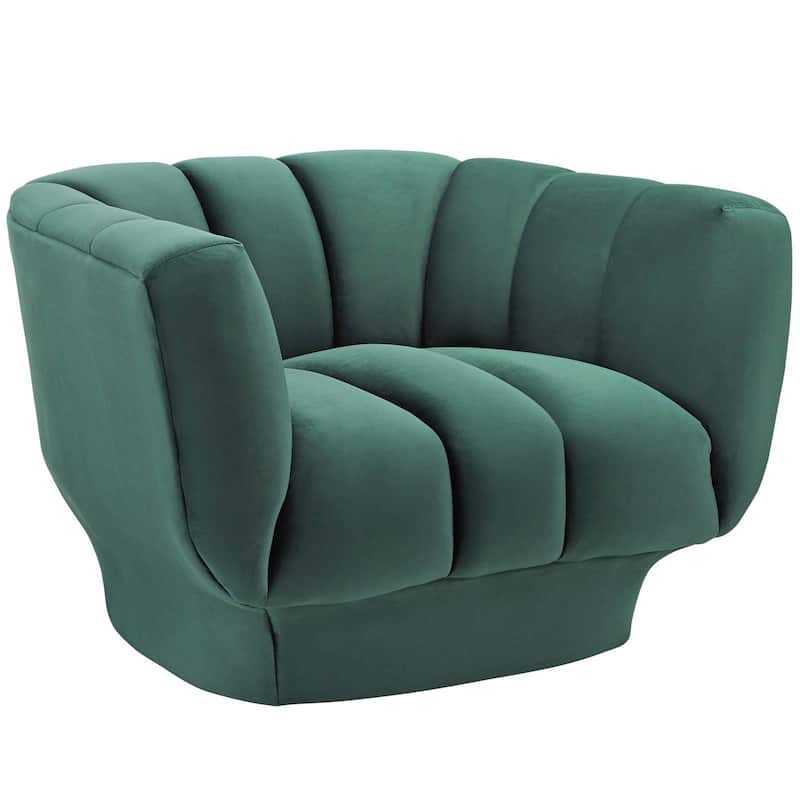 Silver Orchid Burbridge Channel Tufted Performance Velvet Armchair