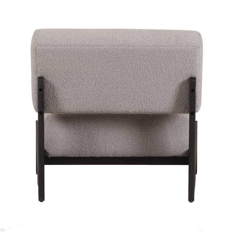 Modrest Tucker Mid-Century Modern Light Grey Fabric & Black Walnut Accent Chair