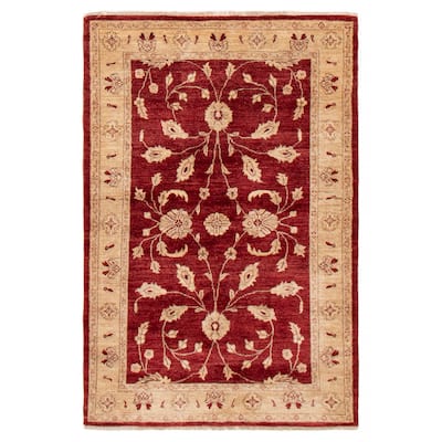 ECARPETGALLERY Hand-knotted Chobi Finest Red Wool Rug - 4'7 x 6'9
