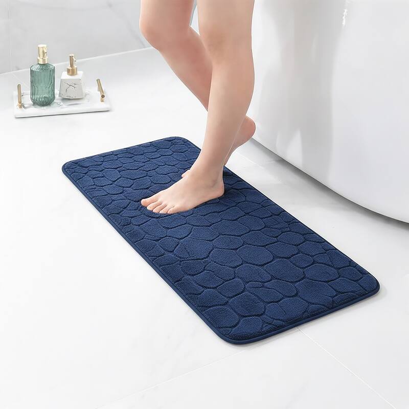 Memory Foam Runner Bath Mat Pebble Design 48x18