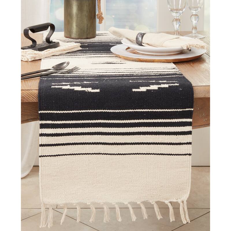 Warm-toned Southwestern Runner with Fringe Detailing
