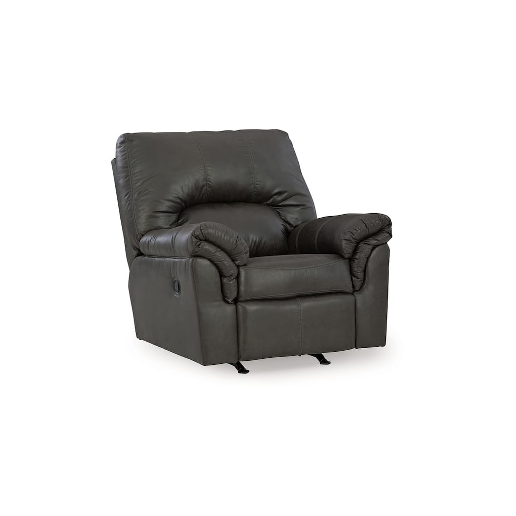 Limu Accent Manual Recliner Chair, Plush Classic Gray Faux Leather
