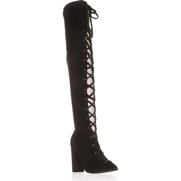 guess black lace up boots