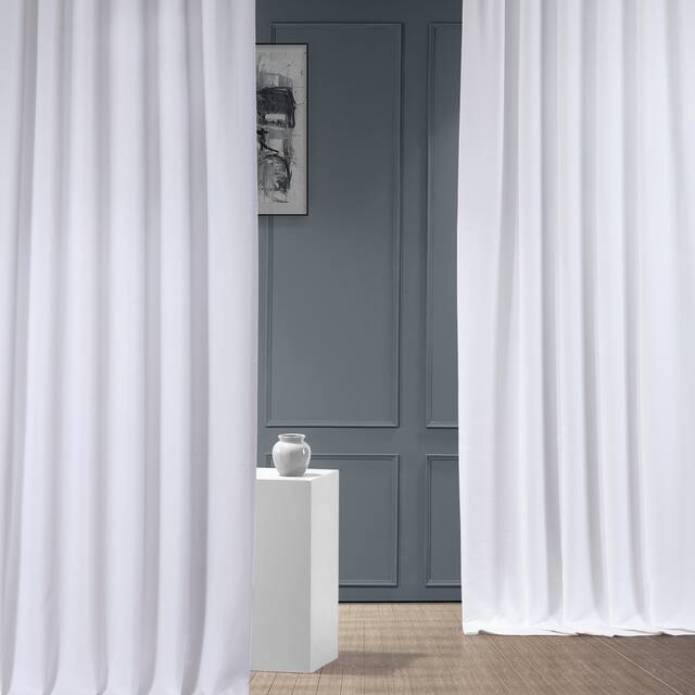 Exclusive Fabrics Italian Faux Linen Curtain (1 Panel) - 50 X 108 - Dove White