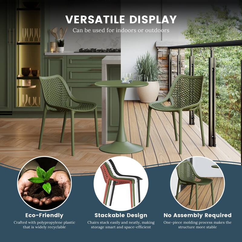 Frond and Form Outdoor Stacking Dining Side Chair (Set of 2)
