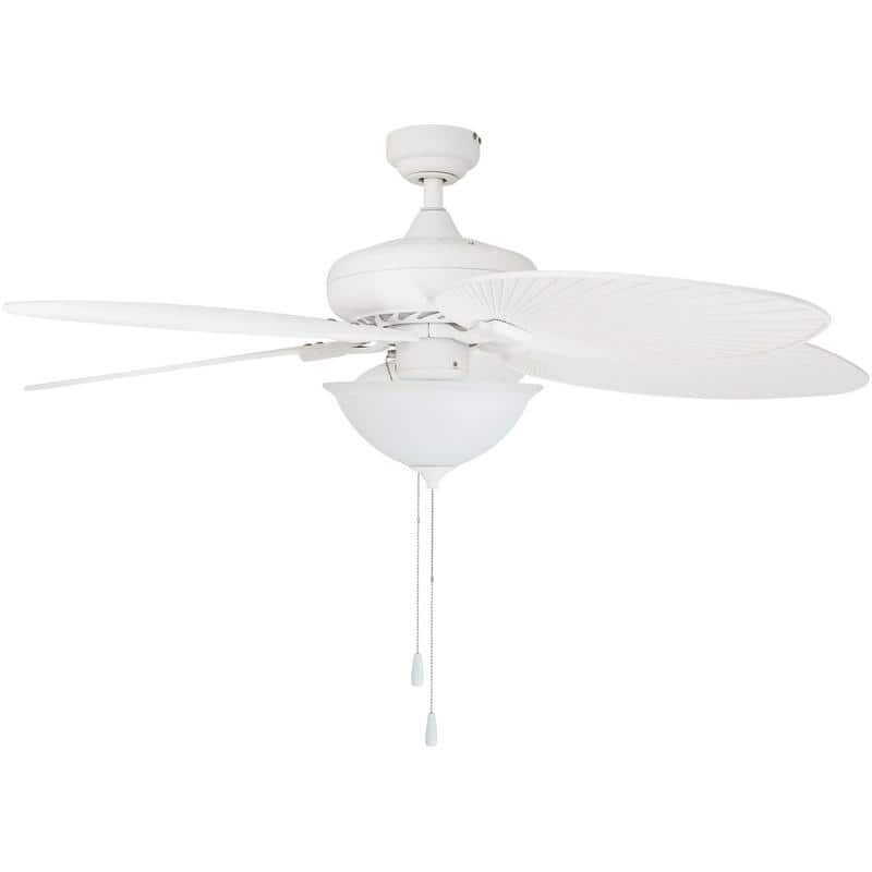 52" Prominence Home Palm Valley Tropical LED Ceiling Fan, White