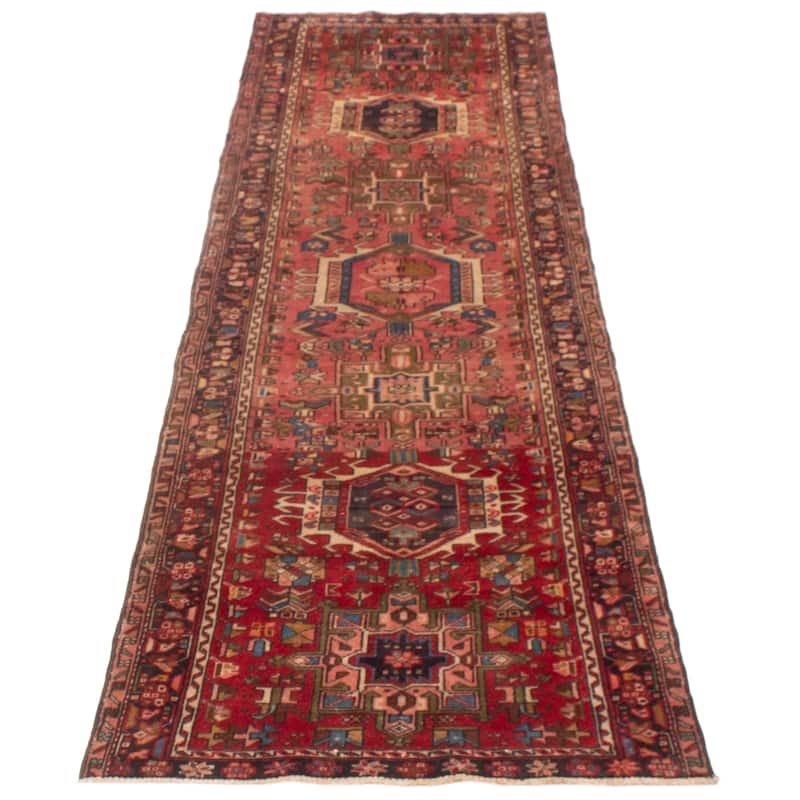 ECARPETGALLERY Hand-knotted Konya Anatolian Red Wool Rug - 3'4 x 10'10