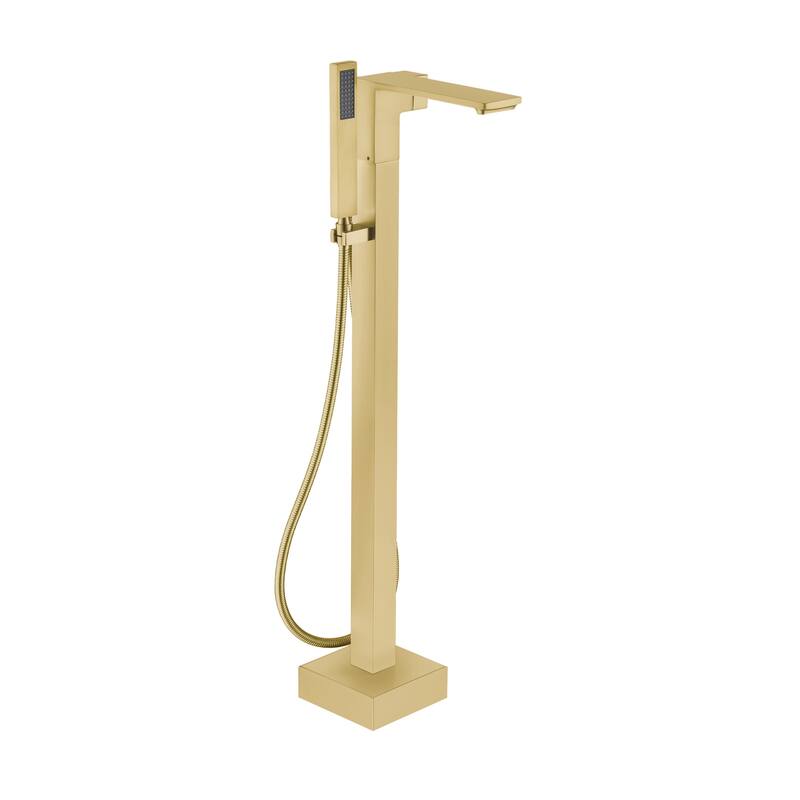 CASAINC Single-Handle Freestanding Floor-Mount Roman Tub Faucet with Hand Shower
