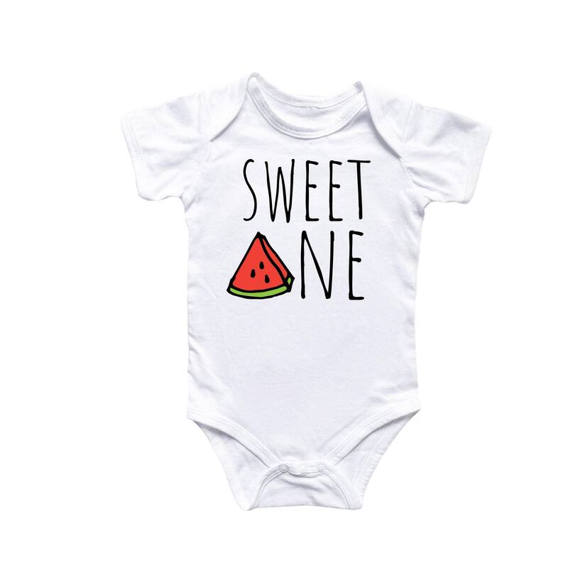 Watermelon Sweet One Birthday - Baby Boy Girl Clothes Infant Bodysuit Funny Cute Newborn - Blue - 0-3M