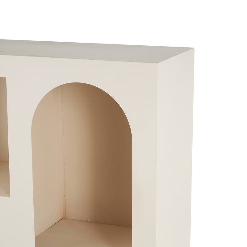 Black or Cream Metal 5 Shelf Geometric Storage Shelving Unit