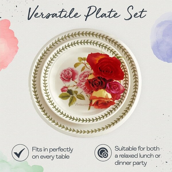 Portmeirion Botanic Roses Collection Dinner Plate Set of 4 - 10.5