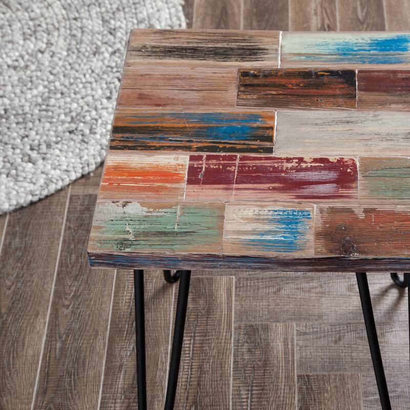 Greenage Reclaimed Wood End Table Living Room Night Stand Use