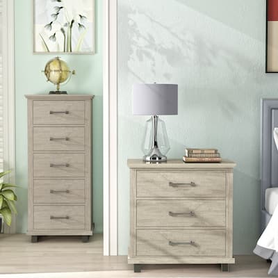 Farmhouse 2-Piece Bedroom Set - 1 Nightstand and 1 Chest