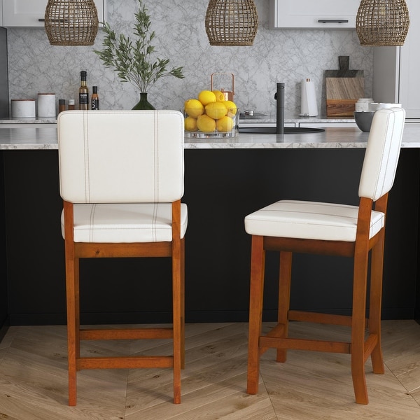Middlebrook Prusiner 30inch Faux Leather Bar Stool (Set of 2) On