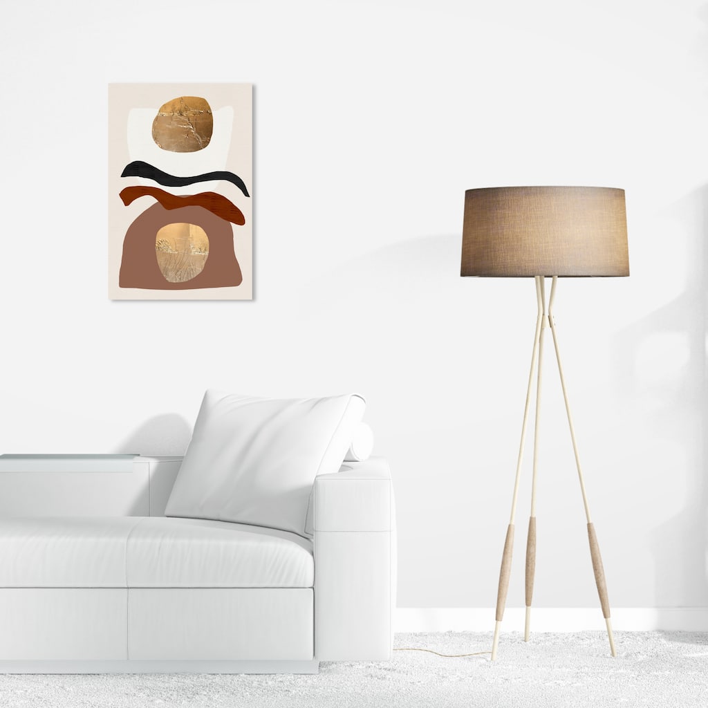 Wynwood Studio Canvas Abstract Costa De Tierra Gold and Metallic Gold Modern & Contemporary Wall Art Canvas Print