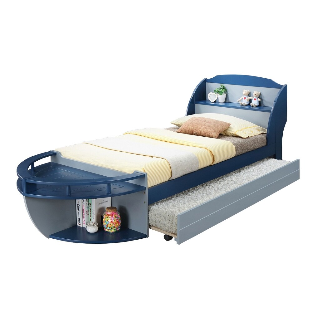 blue twin size bed