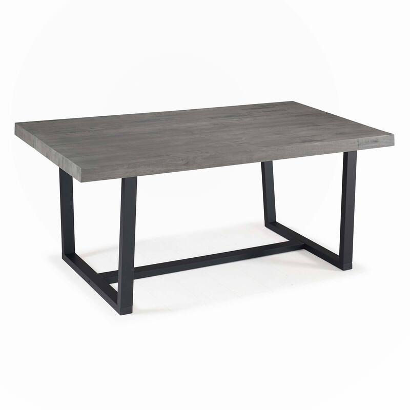 Solid Wood and Metal Open Frame Dining Table