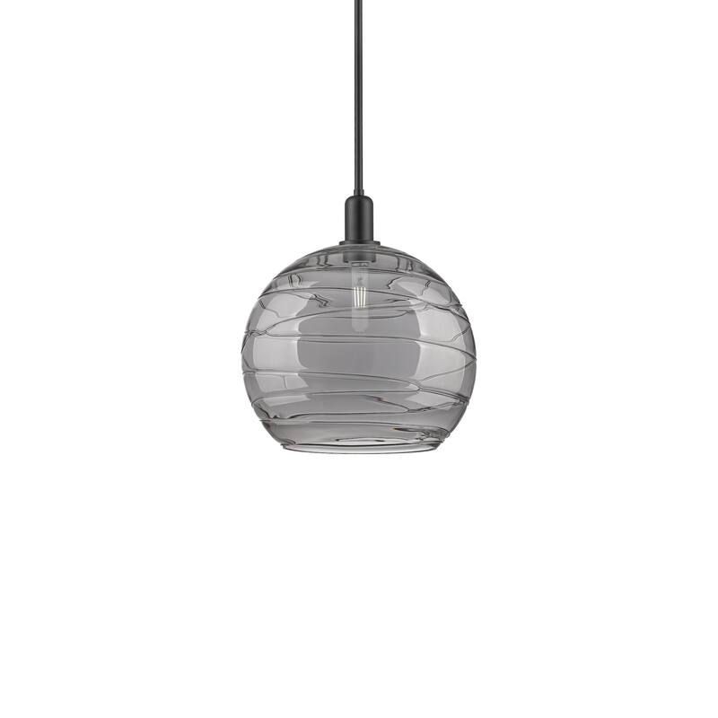 Innovations Lighting 716-1S-16-14 Athens Deco Swirl Pendant Athens - Oil Rubbed Bronze / Light Smoke Deco Swirl