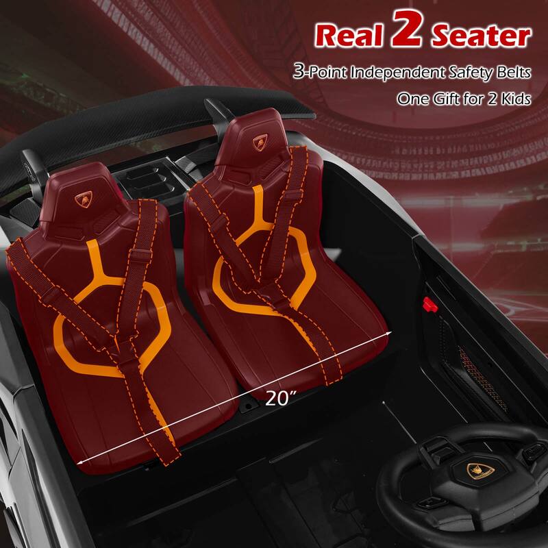 Costway 4WD 2-Seater Ride on Car, Licensed Lamborghini Kids’ Vehicles - See Details
