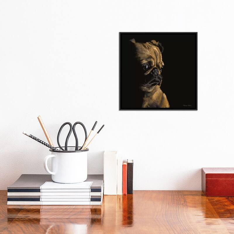 iCanvas "Pug" by Vicki Newton Framed Canvas Print