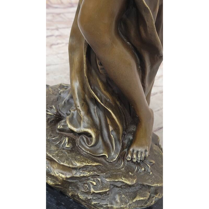 Clical Woman Harvesting Grapes Wine Bronze Sculpture Statue French Art Decor