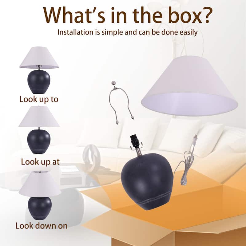 Global Accent Ceramic Table Lamp with Linen Shade