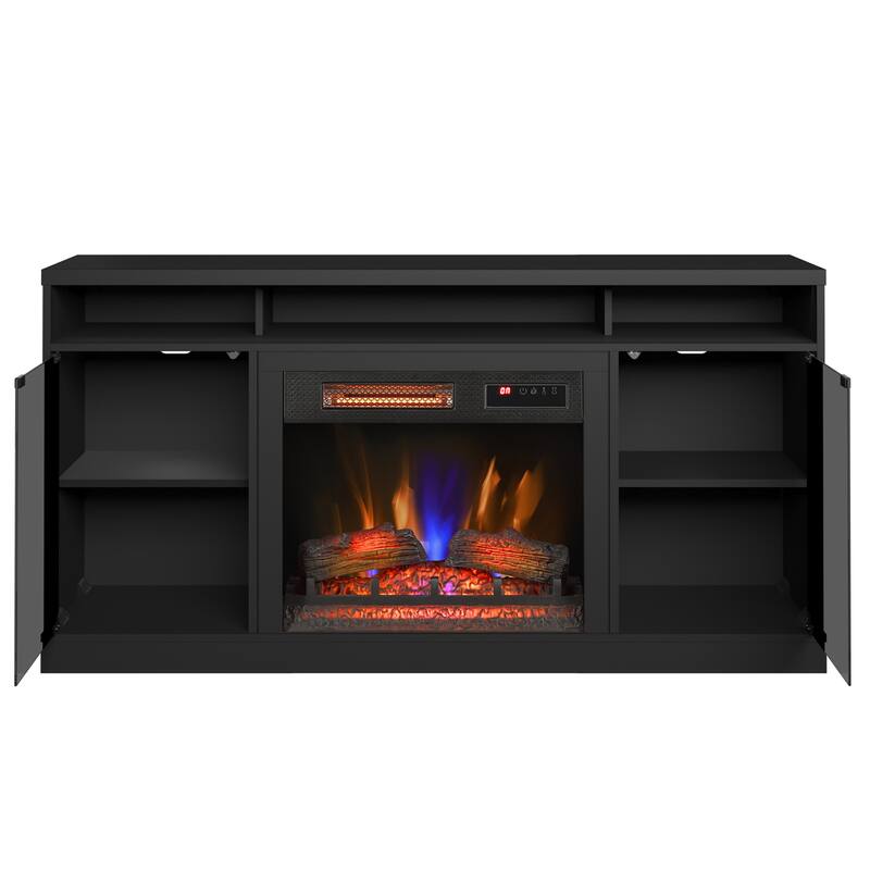 duraflame® Electric Fireplace TV Stand with Modern LED Accent Lighting and Remote, Black